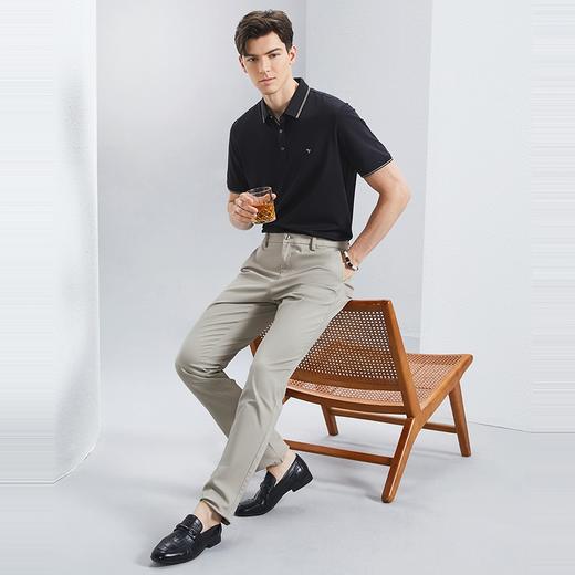 【不变形领】【宾霸】柒牌凉感短袖POLO衫男2024夏季新款商务休闲撞色翻领T恤	126T70320 商品图3