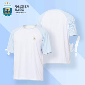 阿根廷国家队官方商品丨蓝白拼接T恤短袖夏季运动休闲足球
