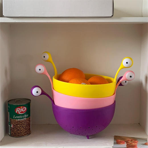【创意果盘】韩国可爱简约家用客厅收纳篮大眼睛果盘洗菜盆沥水篮洗水果盆篮子，果盘、洗菜盆、沥水篮、洗水果盆通通帮你搞定。ry 商品图1
