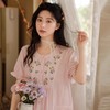 -松植屋《花蔓》女士短袖长裤套装日系刺绣2024夏季全棉纱布女款睡衣家居服 商品缩略图1