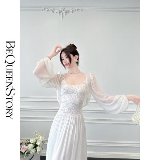 【大货捡漏，不退不换】  【灿若夏花】夏季透气弹力蕾丝A字吊带伞裙连衣裙 商品图3