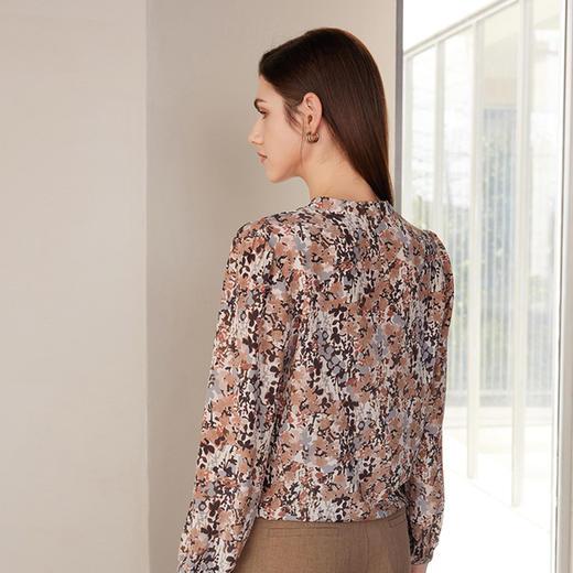 【桑蚕丝印花上衣】24年春夏新品女士100%桑蚕丝时尚印花上衣 商品图3