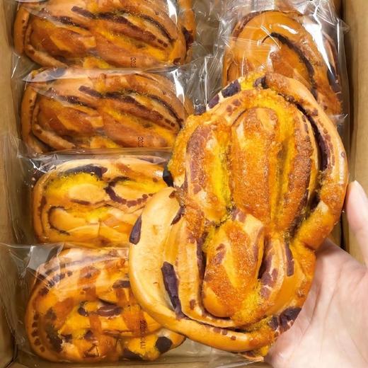 【椰蓉紫薯面包每口吃出幸福感】椰蓉紫薯面包80g早餐营养夹心面包糕点，金黄酥皮椰香浓郁松软鲜香，早餐宿舍学生速食小包装纯手工面包休闲零食小食品QQ 商品图2