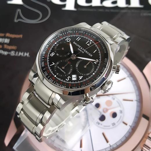 【99新正品】99新BAUME&MERCIER 名士卡普蓝系列精钢42MM日期显示计时自动机械机芯男表 100421LV02 商品图6