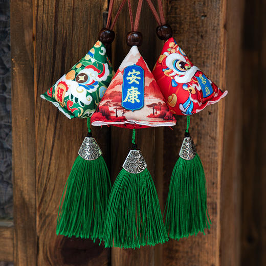 福运国潮风手工DIY香囊 端午节艾草三角粽子挂件 国潮古风随身DIY 香包活动小礼品 商品图2