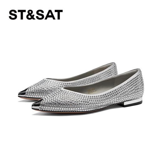 星期六金属尖头气质闪钻单鞋SSC111101Y 商品图6