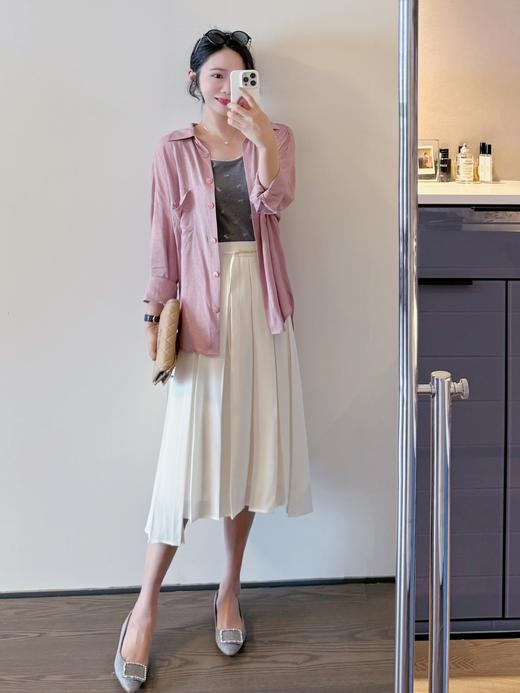 芍药衬衫 苏老板si服独特两穿版型设计天然亚麻轻薄衬衫 芍药粉 商品图5