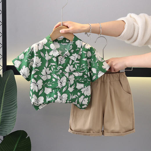 【帅气童装，今夏必入！】2024新款夏季童装套装 男童女宝宝夏装 衬衫两件套 韩版儿童短袖套装-QQ 商品图8