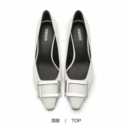 2楼思加图2024春缪斯奶油女皮鞋ET106 商品图1