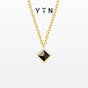 「垠」黑色包镶玛瑙项链