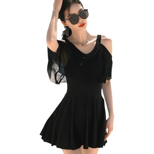 2024新款吊带泳衣连体泳衣泡温泉高级感微胖遮肉显瘦保守聚拢加大码泳衣 商品图4