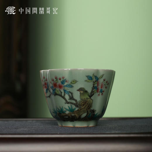 问鼎哥窑豆青风铃杯（春晓莺啼） 商品图0