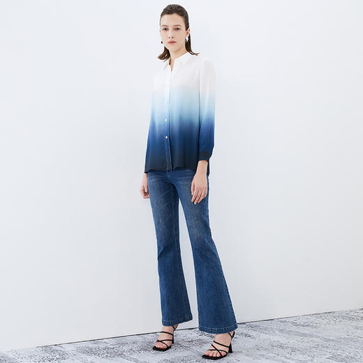 EITIE爱特爱秋季新款时尚个性渐变色女衬衣7509211 商品图1
