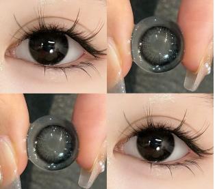 咕咕黑色日抛美瞳2片装14.2小直径不同度数拍二 YR03 商品图1