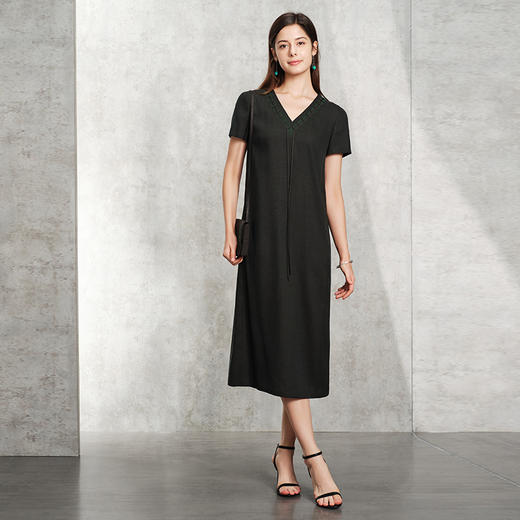 TANGY Collection天意精品2024夏季新品茛绸香云纱女士连衣裙 商品图1