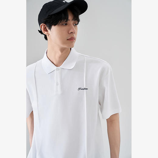 西遇翻领POLO衫男夏季新款绣花设计感凉感科技珠地面料上衣11745778 商品图2