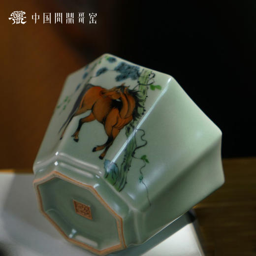 问鼎哥窑豆青八方杯（平川骏马）（缺货） 商品图1