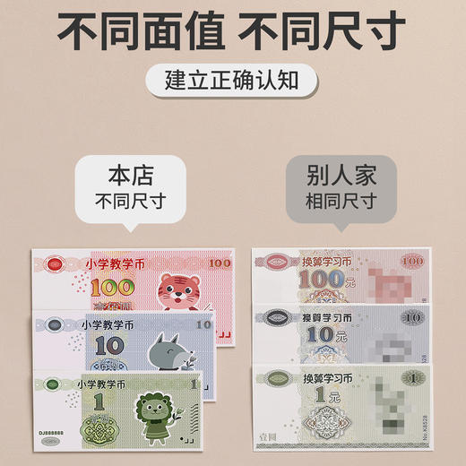 【边学边玩 认知换算轻松搞定】人民币纸币票样玩具 根据小学教育课程研发 孩子认识人民币好帮手 商品图2