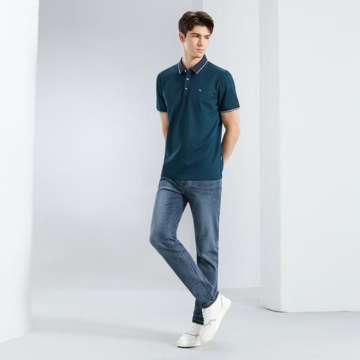 【不变形领】【5A抗菌2A防螨】柒牌短袖男polo衫夏季新款含桑蚕丝透气翻领T恤	126T73390 商品图3