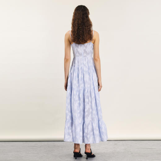 谜底细吊带连衣裙2024夏季新品浪漫度假风提花亲肤长裙242ML0532 商品图2