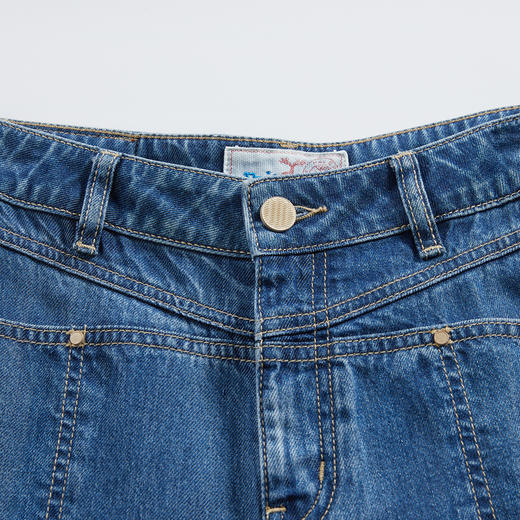 谜底莱赛尔牛仔直筒裤女2024夏季新品复古高腰亲肤长裤242MK0602 商品图3