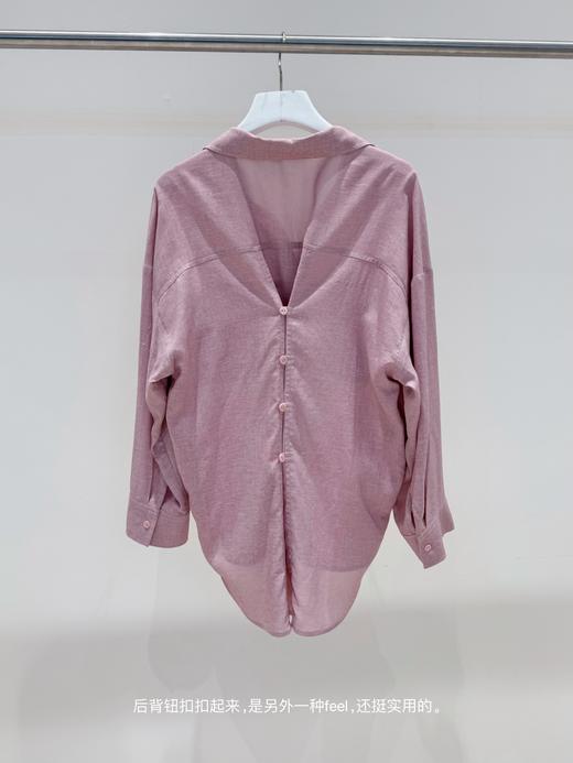 芍药衬衫 苏老板si服独特两穿版型设计天然亚麻轻薄衬衫 芍药粉 商品图6