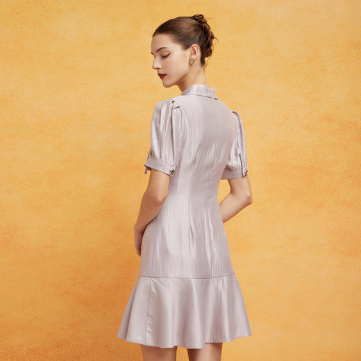 PF8D7斯尔丽24新款改良旗袍式鱼尾浪漫下摆流苏盘扣精致时尚减龄连衣裙 商品图1