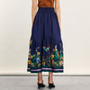 谜底半身裙2024夏季新品复古风原创印花A型大摆裙长半裙242MB0529 商品缩略图2