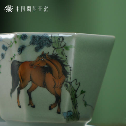 问鼎哥窑豆青八方杯（平川骏马）（缺货） 商品图3