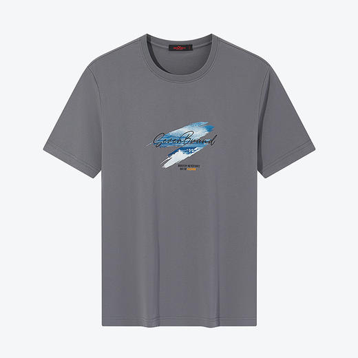 【5A抗菌2A防螨】柒牌男士纯棉短袖T恤夏季新款时尚字母印花上衣	126T71500 商品图4