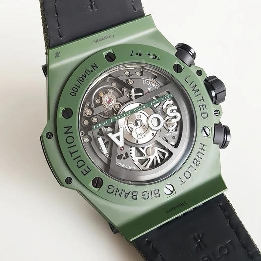 【99新】HUBLOT宇舶BIG BANG系列绿色陶瓷绿色钛金属45MM日期显示计时自动机械机芯男表 270821TJ18 商品图2