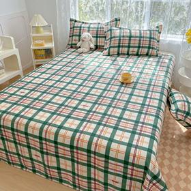 【E】全棉小清新夏季老粗布凉席纯棉床单被单透气亲肤棉麻凉席三件套