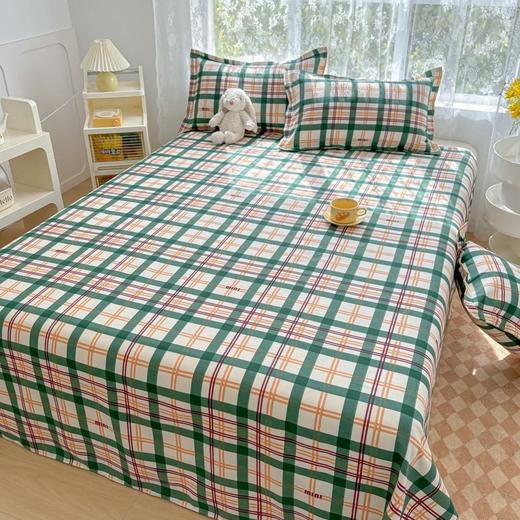 【E】全棉小清新夏季老粗布凉席纯棉床单被单透气亲肤棉麻凉席三件套 商品图0