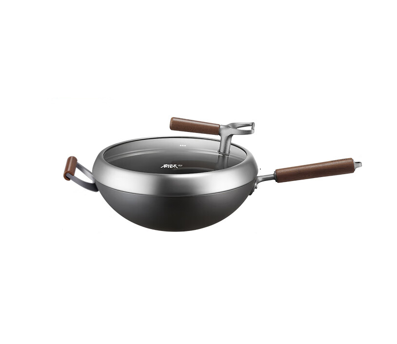 苏泊尔（SUPOR）有钛铁不粘无涂层复合铁炒锅CC34YT1有付柄