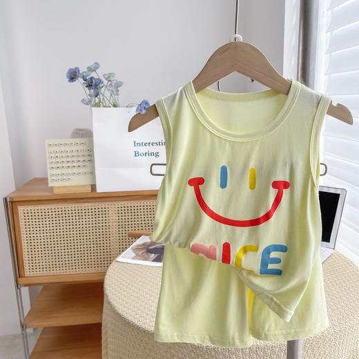 【39/2任选2套】夏款新品儿童背心短裤莫代尔薄款男童女童韩版印花打底无袖套装聚 商品图5