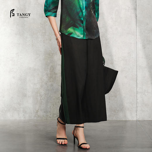TANGY Collection天意精品2024夏季新品茛绸香云纱女士休闲裤 商品图0