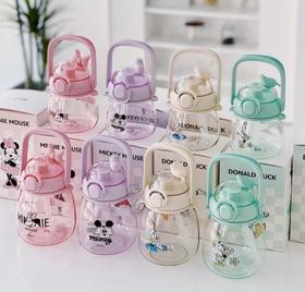 可爱萌肚杯 迪士尼大容量吸管水杯女高颜值儿童学生运动水壶 夏季大肚杯650ml