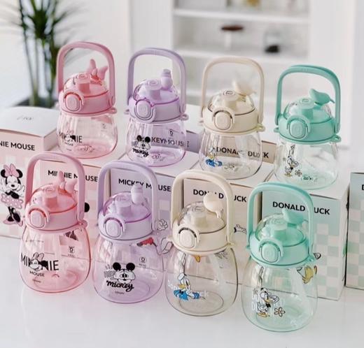可爱萌肚杯 迪士尼大容量吸管水杯女高颜值儿童学生运动水壶 夏季大肚杯650ml 商品图0