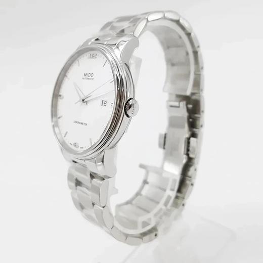 【99 新正品】MIDO美度贝伦赛丽系列39mm精钢折叠扣密底蓝宝石玻璃日期显示天文台认证自动机械男表M010.408.11.011.00  160318TJ10 商品图7