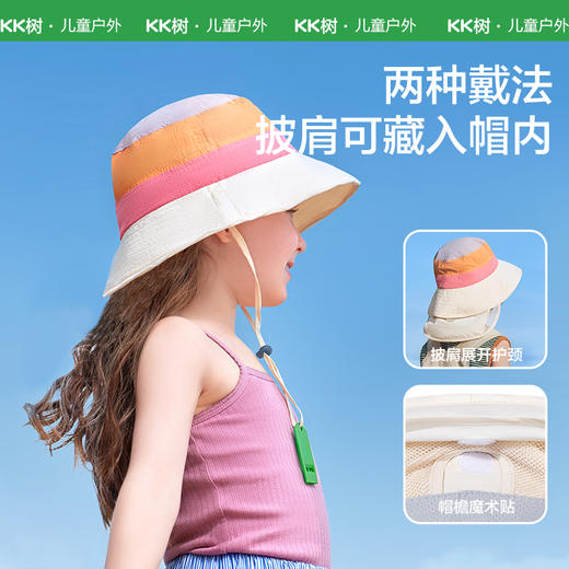 KK树2024新款原纱儿童帽子春秋男孩宝宝遮阳帽女童防晒帽防紫外线冒险岛防晒帽 商品图1