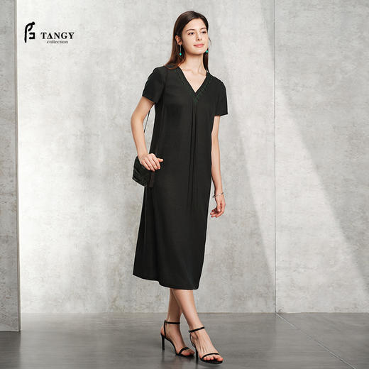 TANGY Collection天意精品2024夏季新品茛绸香云纱女士连衣裙 商品图0