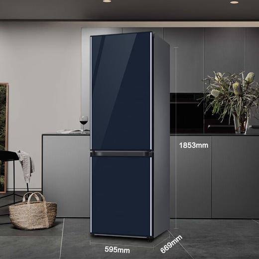 【618秒杀】三星（SAMSUNG）333升无霜冰箱 金属匀冷 冷藏冷冻可调 家电RB33R300441/SC(海军蓝) 赠800元话费 商品图1