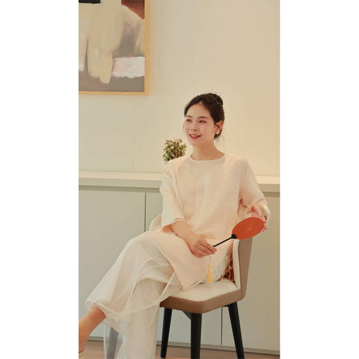 【抖音专属】开衩飘纱裤（24709332-凝脂） 商品图3