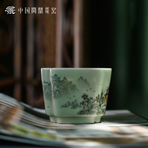 问鼎哥窑豆青四相杯（晓看山色）（缺货） 商品图0