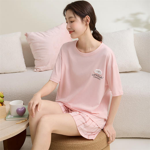 康妮雅女式短袖短裤套头套装 商品图1