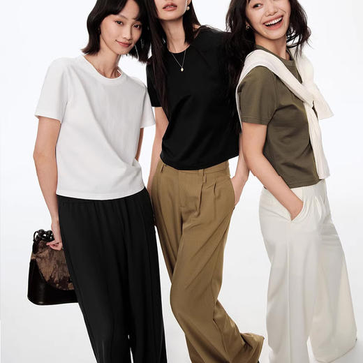 （69元2件，89元3件，单件不发，自行设置满减）Basiclive匹马棉纯色T恤，面料贵族的匹马棉，耐穿好穿更高级！ 商品图0