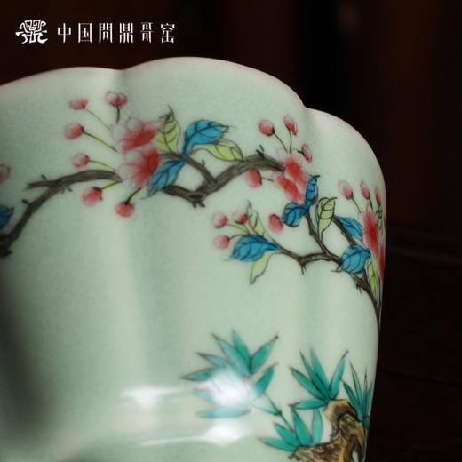 问鼎哥窑豆青风铃杯（春晓莺啼） 商品图3