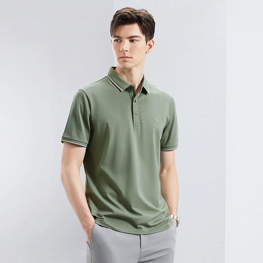 【不变形领】【宾霸】柒牌凉感短袖POLO衫男2024夏季新款商务休闲撞色翻领T恤	126T70320 商品图1