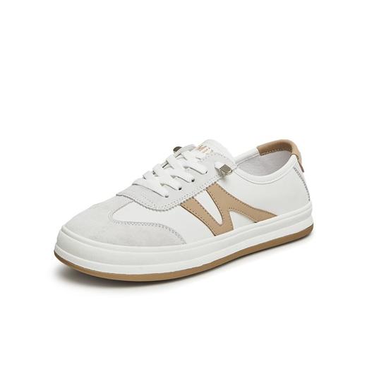 2楼天美意BI401复古小白鞋一脚蹬运动休闲鞋 商品图0