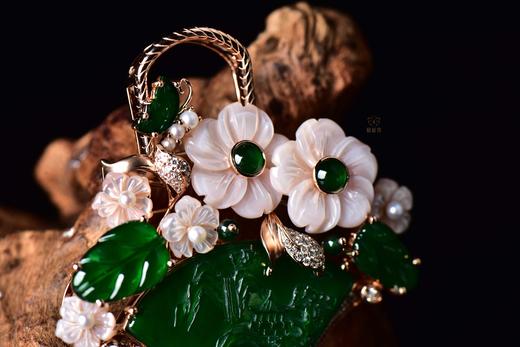 【一揽富贵】绿翠贝母花篮胸针-XZ12312108 商品图2